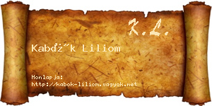 Kabók Liliom névjegykártya